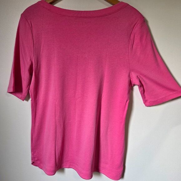 NEW W/O TAGS TALBOTS THE TALBOTS TEE PINK SCOOP NECK TEE SIZE M - Picture 3 of 15